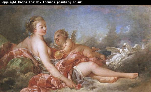 Francois Boucher Cupid Offering Venus the Golden Apple